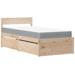 Casa si Gradina - Mobilier - Paturi si accesorii - Paturi - Cadru de pat cu tablie, 100x200 cm, lemn masiv pin - Infinity.ro