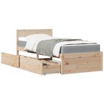 Casa si Gradina - Mobilier - Paturi si accesorii - Paturi - Cadru de pat cu tablie, 100x200 cm, lemn masiv pin - Infinity.ro