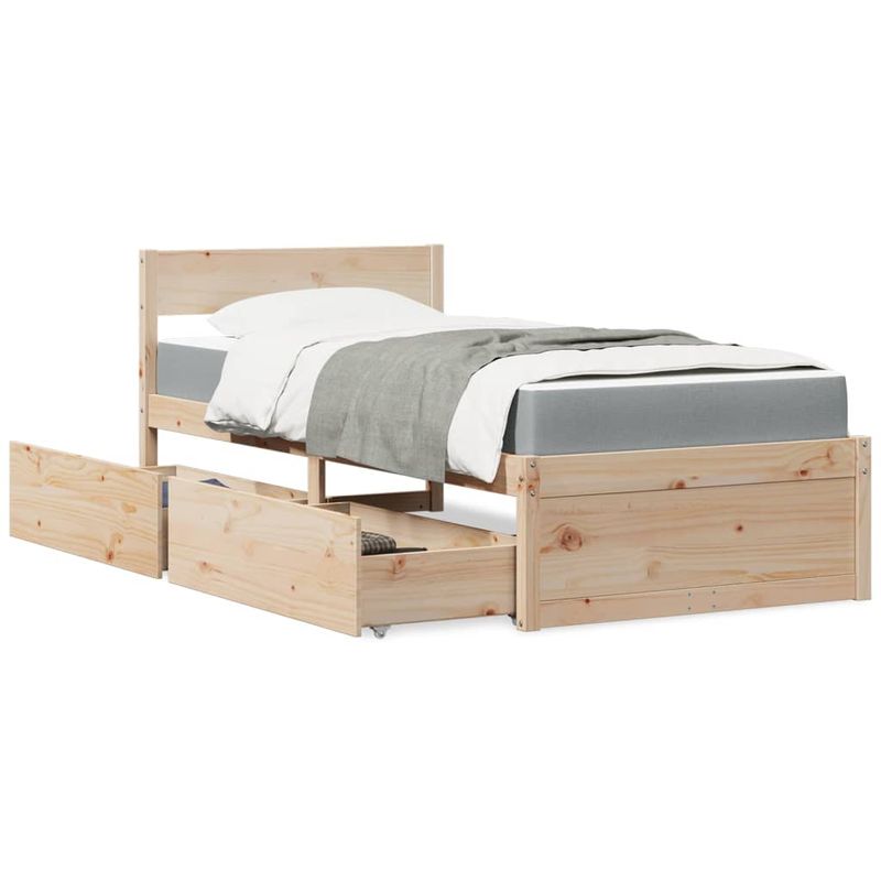 Casa si Gradina - Mobilier - Paturi si accesorii - Paturi - Cadru de pat cu tablie, 100x200 cm, lemn masiv pin - Infinity.ro