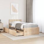 Casa si Gradina - Mobilier - Paturi si accesorii - Paturi - Cadru de pat cu tablie, 100x200 cm, lemn masiv pin - Infinity.ro