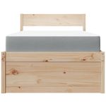 Casa si Gradina - Mobilier - Paturi si accesorii - Paturi - Cadru de pat cu tablie, 100x200 cm, lemn masiv pin - Infinity.ro