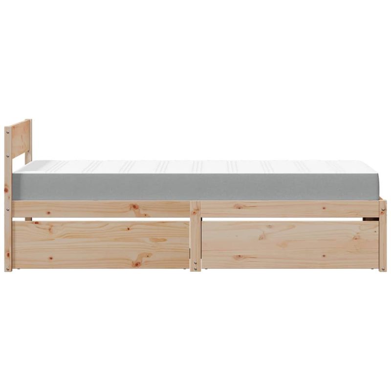 Casa si Gradina - Mobilier - Paturi si accesorii - Paturi - Cadru de pat cu tablie, 100x200 cm, lemn masiv pin - Infinity.ro