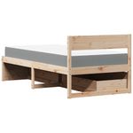 Casa si Gradina - Mobilier - Paturi si accesorii - Paturi - Cadru de pat cu tablie, 100x200 cm, lemn masiv pin - Infinity.ro