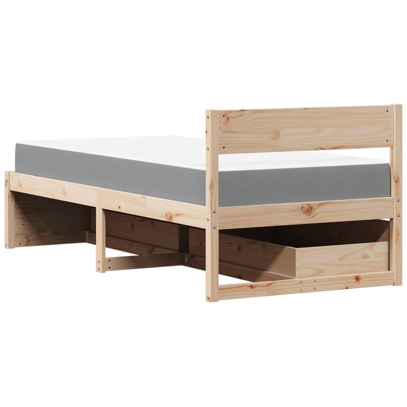 Casa si Gradina - Mobilier - Paturi si accesorii - Paturi - Cadru de pat cu tablie, 100x200 cm, lemn masiv pin - Infinity.ro