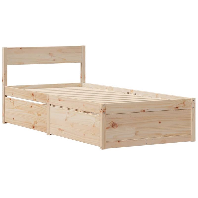 Casa si Gradina - Mobilier - Paturi si accesorii - Paturi - Cadru de pat cu tablie, 100x200 cm, lemn masiv pin - Infinity.ro