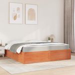 Casa si Gradina - Mobilier - Paturi si accesorii - Paturi - Pat cu saltea, maro ceruit, 180x200 cm, lemn masiv pin - Infinity.ro