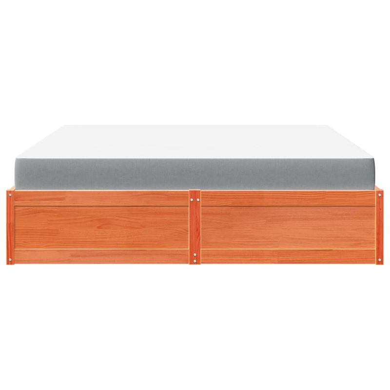 Casa si Gradina - Mobilier - Paturi si accesorii - Paturi - Pat cu saltea, maro ceruit, 180x200 cm, lemn masiv pin - Infinity.ro