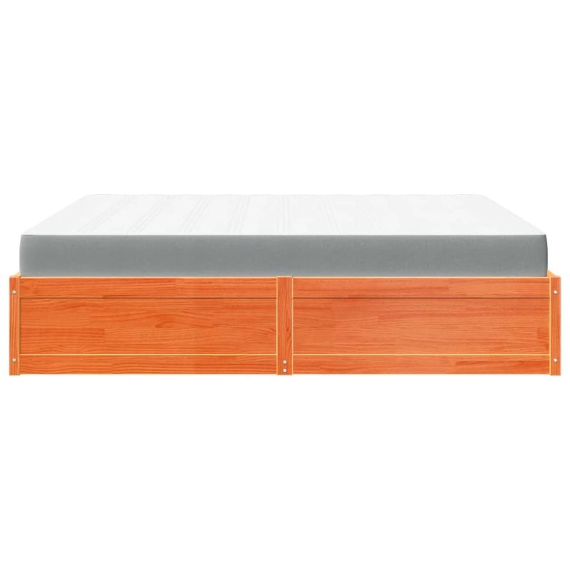 Casa si Gradina - Mobilier - Paturi si accesorii - Paturi - Pat cu saltea, maro ceruit, 180x200 cm, lemn masiv pin - Infinity.ro