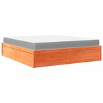 Casa si Gradina - Mobilier - Paturi si accesorii - Paturi - Pat cu saltea, maro ceruit, 180x200 cm, lemn masiv pin - Infinity.ro