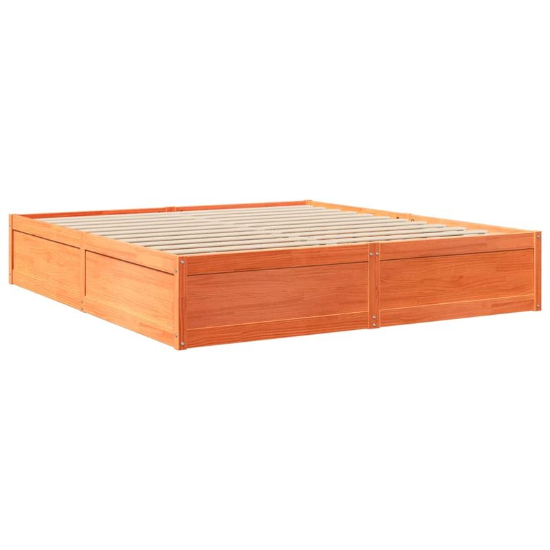 Casa si Gradina - Mobilier - Paturi si accesorii - Paturi - Pat cu saltea, maro ceruit, 180x200 cm, lemn masiv pin - Infinity.ro