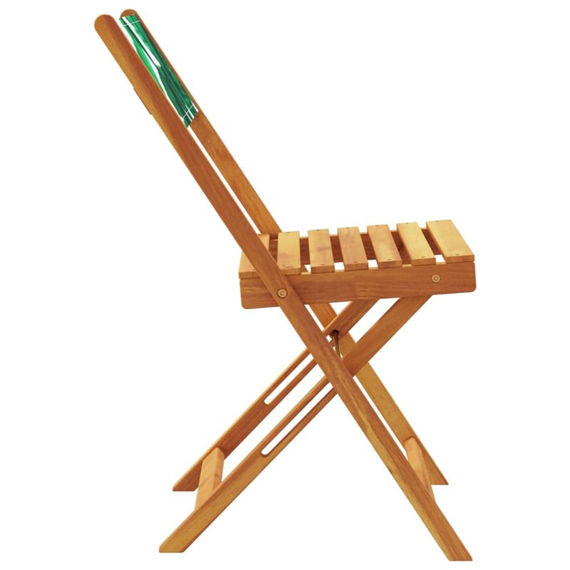 Casa si Gradina - Gradina si terasa - Mobilier exterior - Scaune si sezlonguri gradina - Scaune de gradina pliabile 8 buc., textil verde/lemn masiv - Infinity.ro
