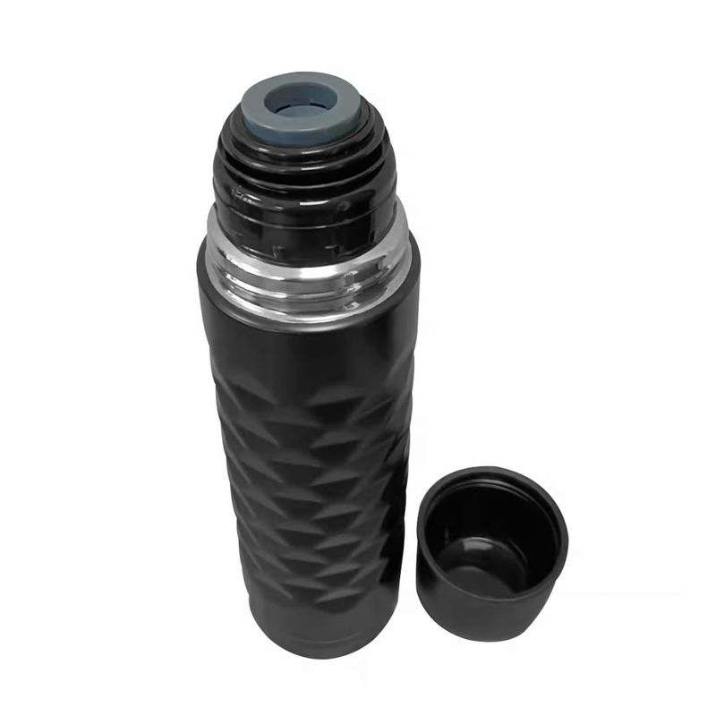 Casa si Gradina - Bucatarie si vesela - Accesorii bar - Termosuri si Cani termos - Termos inox AMBITION Tesoro, 600ml, design 3D, negru - Infinity.ro