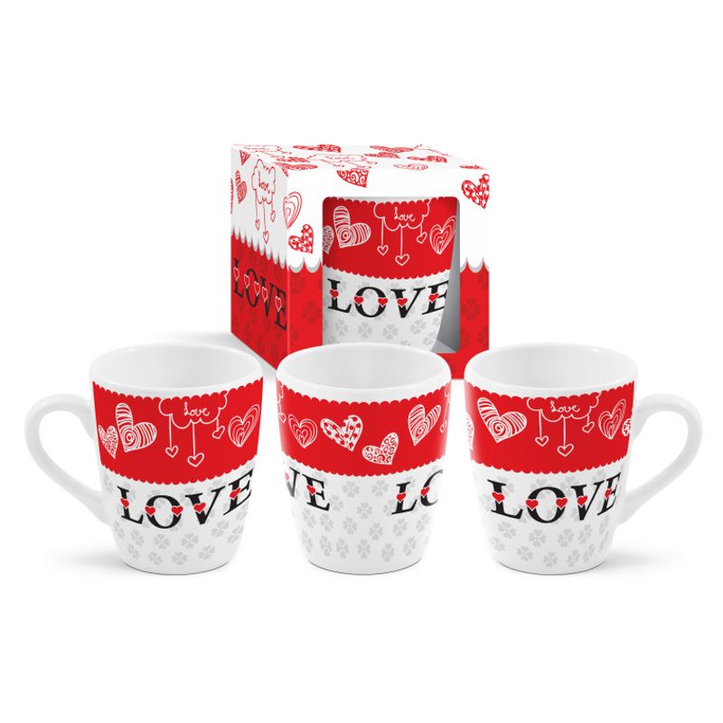 Casa si Gradina/Bucatarie si vesela/Cani si pahare/Cani si cesti - Cana 300ml, Love, alb, Bg-Tech - Infinity.ro