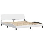 Casa si Gradina - Mobilier - Paturi si accesorii - Paturi - Cadru de pat cu tablie, alb, 180x200 cm, piele ecologica - Infinity.ro