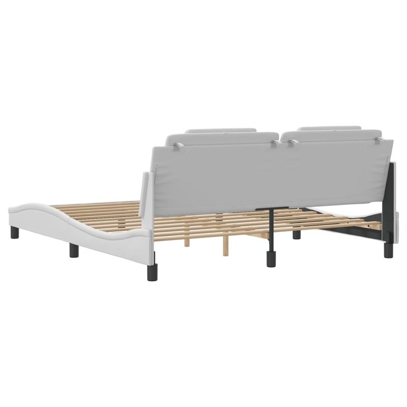 Casa si Gradina - Mobilier - Paturi si accesorii - Paturi - Cadru de pat cu tablie, alb, 180x200 cm, piele ecologica - Infinity.ro