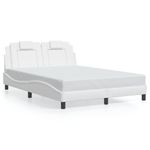 Casa si Gradina - Mobilier - Paturi si accesorii - Paturi - Cadru de pat cu lumini LED, alb, 140x200 cm, piele ecologica - Infinity.ro