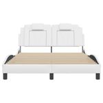 Casa si Gradina - Mobilier - Paturi si accesorii - Paturi - Cadru de pat cu lumini LED, alb, 140x200 cm, piele ecologica - Infinity.ro