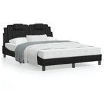 Casa si Gradina - Mobilier - Paturi si accesorii - Paturi - Cadru de pat cu tablie, negru, 140x190 cm, piele ecologica - Infinity.ro