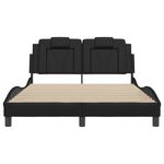 Casa si Gradina - Mobilier - Paturi si accesorii - Paturi - Cadru de pat cu tablie, negru, 140x190 cm, piele ecologica - Infinity.ro