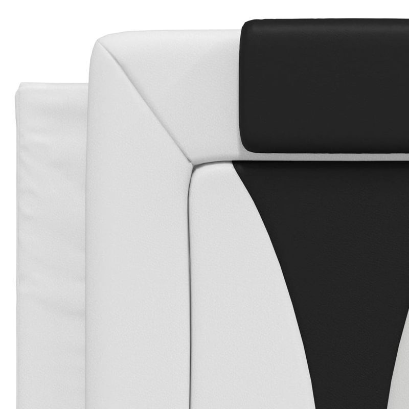Casa si Gradina - Mobilier - Paturi si accesorii - Paturi - Cadru de pat lumini LED, alb/negru, 140x190 cm, piele ecologica - Infinity.ro
