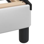 Casa si Gradina - Mobilier - Paturi si accesorii - Paturi - Cadru de pat lumini LED, alb/negru, 140x190 cm, piele ecologica - Infinity.ro