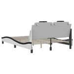 Casa si Gradina - Mobilier - Paturi si accesorii - Paturi - Cadru de pat cu LED, alb si negru, 140x200 cm, piele ecologica - Infinity.ro
