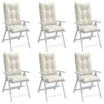 Casa si Gradina - Textile si covoare - Perne si pilote - Perne decorative - Perne scaun spatar inalt, 6 buc. melanj crem 120x50x7 cm textil - Infinity.ro
