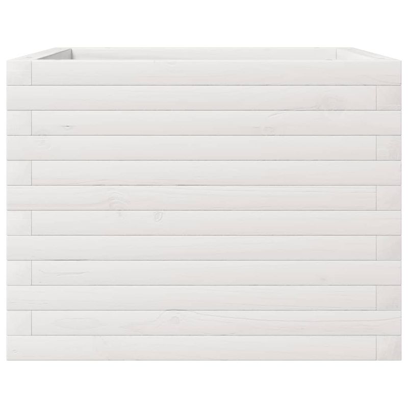 Casa si Gradina - Gradinarit si plante - Plante si ghivece - Ghivece si suporturi - Jardiniera de gradina, alb, 60x60x45,5 cm, lemn masiv de pin - Infinity.ro