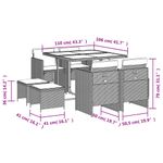 Casa si Gradina - Gradina si terasa - Mobilier exterior - Seturi mobila gradina - Set mobilier de gradina cu perne, 9 piese, maro, poliratan - Infinity.ro