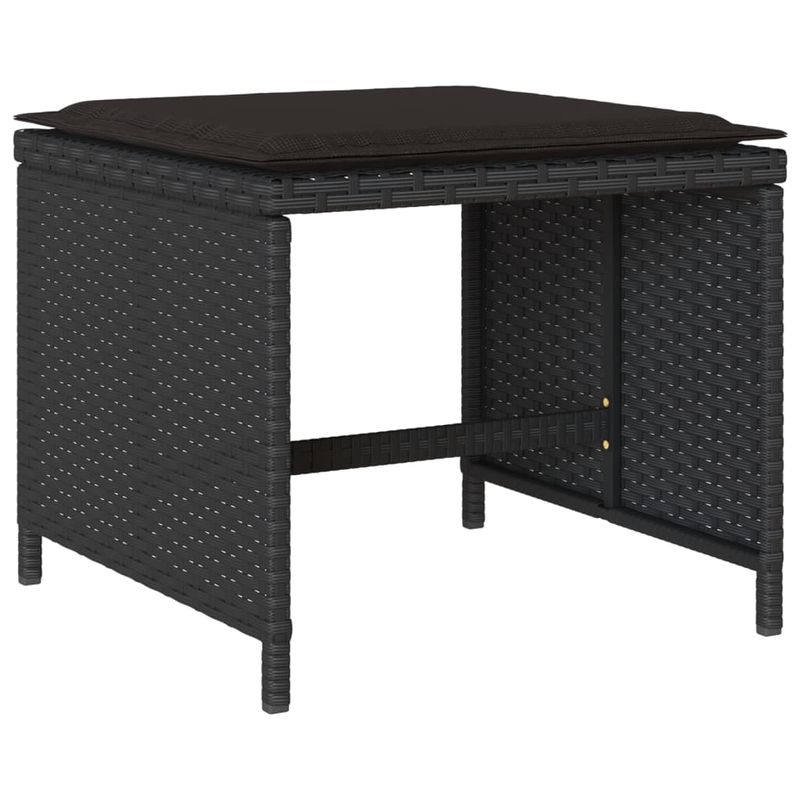 Casa si Gradina - Gradina si terasa - Mobilier exterior - Seturi mobila gradina - Set mobilier de exterior cu perne, 11 piese, negru, poliratan - Infinity.ro