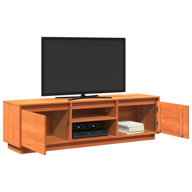 Casa si Gradina - Mobilier - Comode si corpuri - Comode - Dulap TV, maro ceruit, 140x35x40 cm, lemn masiv de pin - Infinity.ro