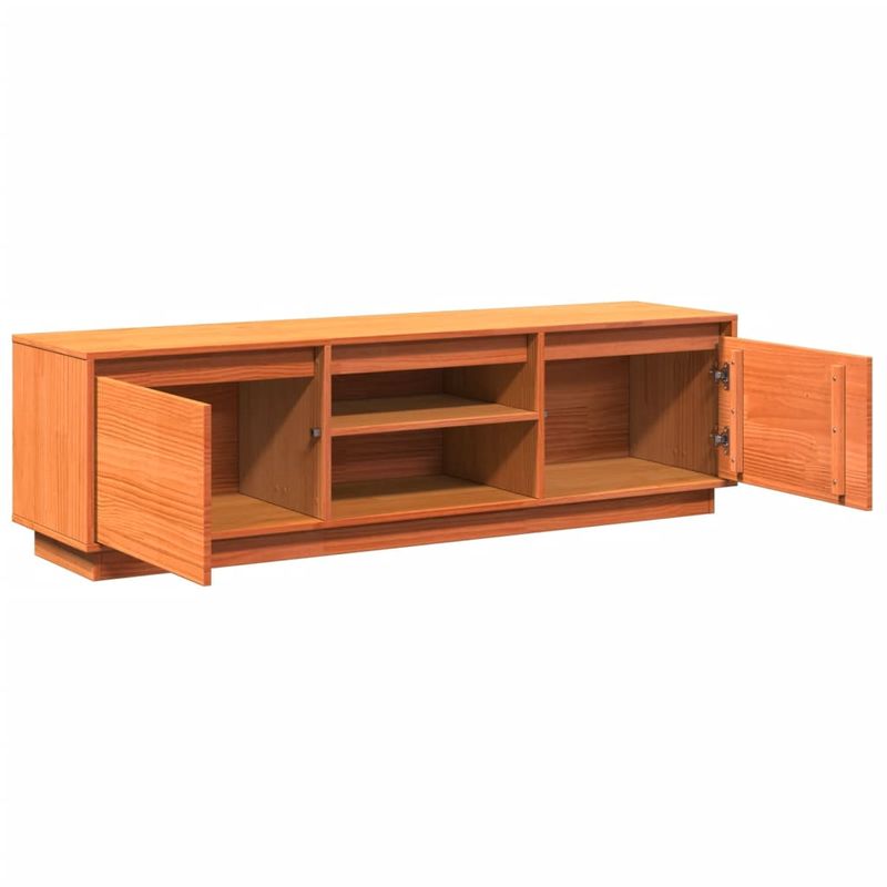 Casa si Gradina - Mobilier - Comode si corpuri - Comode - Dulap TV, maro ceruit, 140x35x40 cm, lemn masiv de pin - Infinity.ro