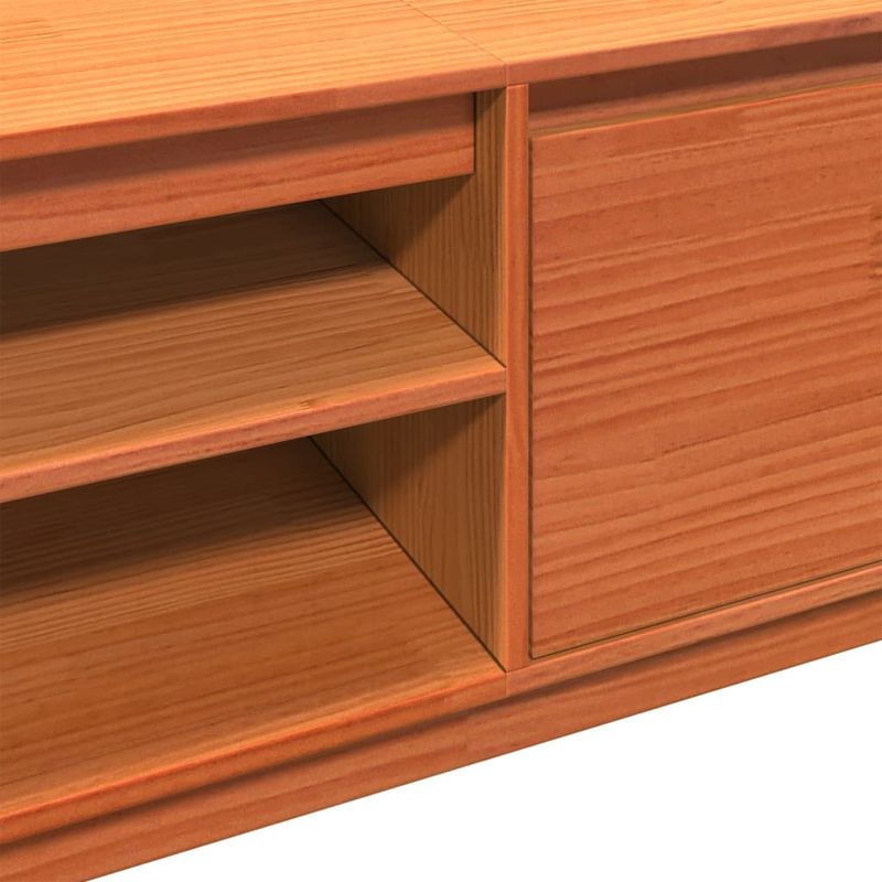 Casa si Gradina - Mobilier - Comode si corpuri - Comode - Dulap TV, maro ceruit, 140x35x40 cm, lemn masiv de pin - Infinity.ro
