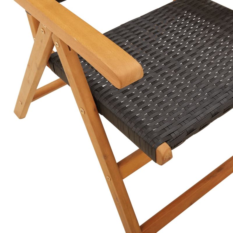 Casa si Gradina - Gradina si terasa - Mobilier exterior - Scaune si sezlonguri gradina - Scaune de gradina 2 buc., negru, lemn masiv acacia si poliratan - Infinity.ro