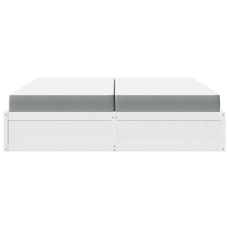Casa si Gradina - Mobilier - Paturi si accesorii - Paturi - Pat cu saltea, 200x200 cm, alb, lemn masiv de pin - Infinity.ro