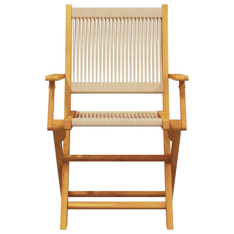 Casa si Gradina - Gradina si terasa - Mobilier exterior - Seturi mobila gradina - Set mobilier bistro, 3 piese, bej, polipropilena si lemn masiv - Infinity.ro