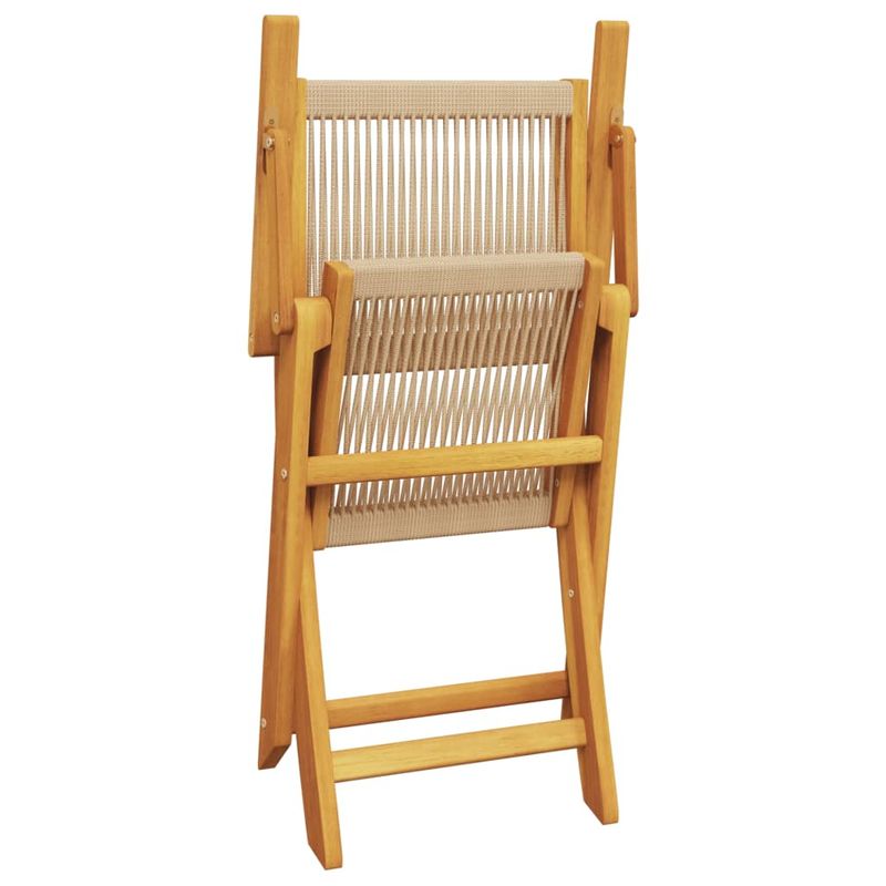 Casa si Gradina - Gradina si terasa - Mobilier exterior - Seturi mobila gradina - Set mobilier bistro, 3 piese, bej, polipropilena si lemn masiv - Infinity.ro