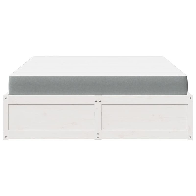 Casa si Gradina - Mobilier - Paturi si accesorii - Paturi - Pat cu saltea, alb, 140x200 cm, lemn masiv pin - Infinity.ro