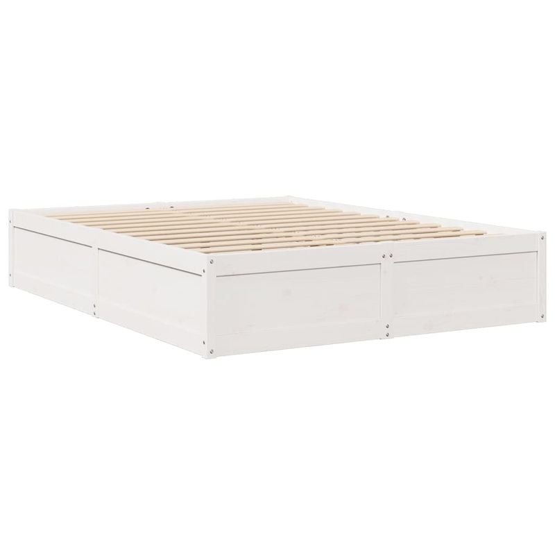 Casa si Gradina - Mobilier - Paturi si accesorii - Paturi - Pat cu saltea, alb, 140x200 cm, lemn masiv pin - Infinity.ro