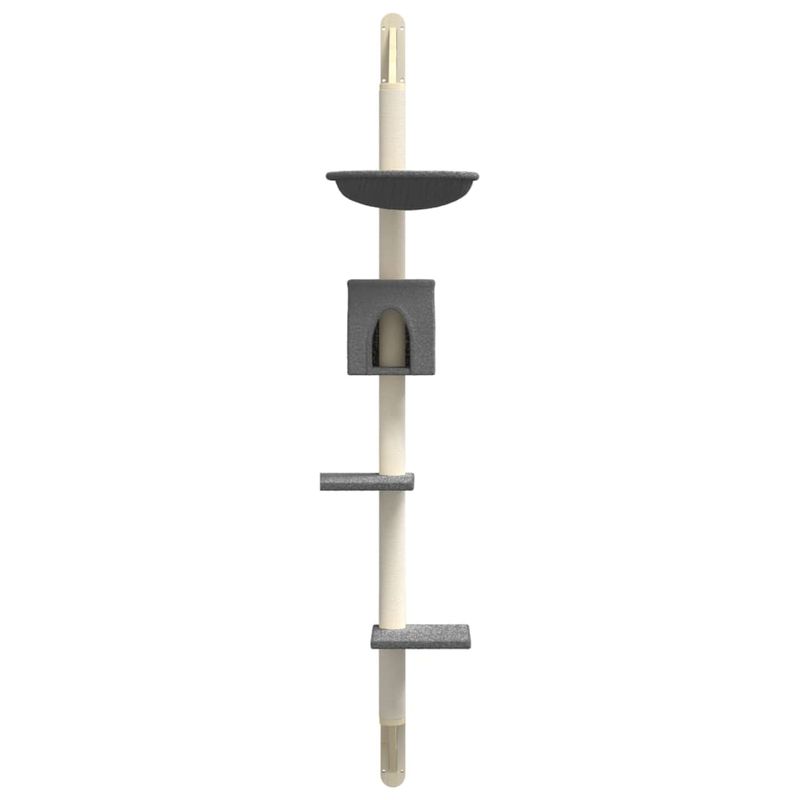 Petshop - Accesorii petshop - Jucarii animale - Ansambluri de joaca - Ansamblu pisici perete cu stalp zgariere, gri inchis, 187 cm - Infinity.ro