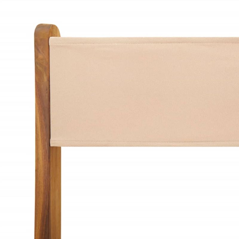 Casa si Gradina - Gradina si terasa - Mobilier exterior - Scaune si sezlonguri gradina - Scaune de gradina pliabile, 6 buc., textil bej si lemn masiv - Infinity.ro