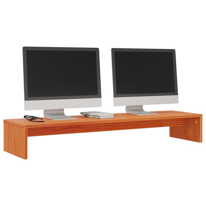 Casa si Gradina - Mobilier - Comode si corpuri - Comode - Suport pentru monitor, maro ceruit, 100x27x15cm, lemn masiv pin - Infinity.ro