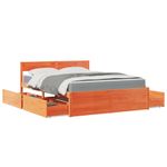 Casa si Gradina - Mobilier - Paturi si accesorii - Paturi - Pat cu sertare saltea, maro ceruit, 140x200 cm, lemn masiv pin - Infinity.ro