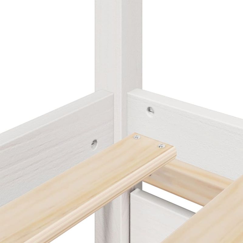Casa si Gradina - Mobilier - Paturi si accesorii - Paturi - Pat cu sertare si saltea, alb, 200x200 cm, lemn masiv pin - Infinity.ro