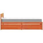 Casa si Gradina - Mobilier - Paturi si accesorii - Paturi - Pat cu sertare saltea, maro ceruit, 90x200 cm, lemn masiv pin - Infinity.ro