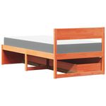 Casa si Gradina - Mobilier - Paturi si accesorii - Paturi - Pat cu sertare saltea, maro ceruit, 90x200 cm, lemn masiv pin - Infinity.ro