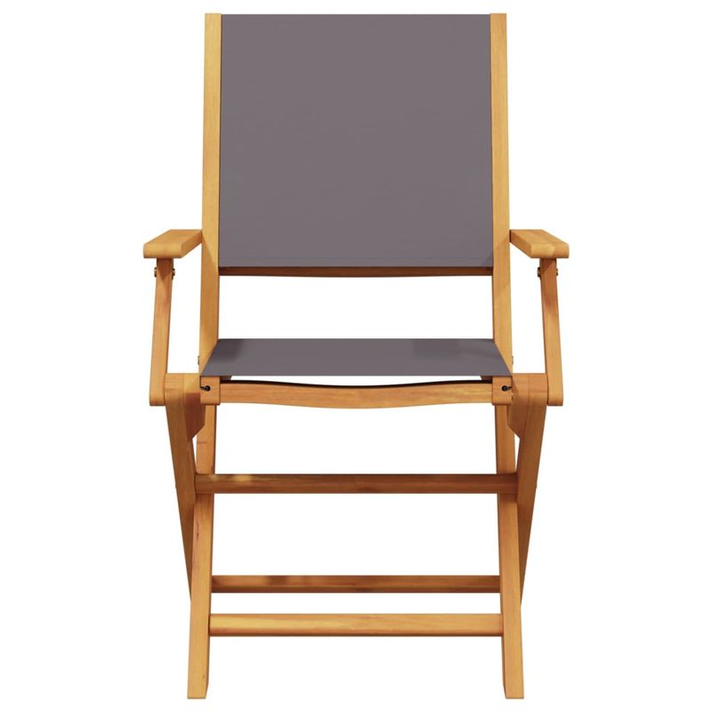 Casa si Gradina - Gradina si terasa - Mobilier exterior - Scaune si sezlonguri gradina - Scaune de gradina pliabile 8 buc., textil antracit/lemn masiv - Infinity.ro