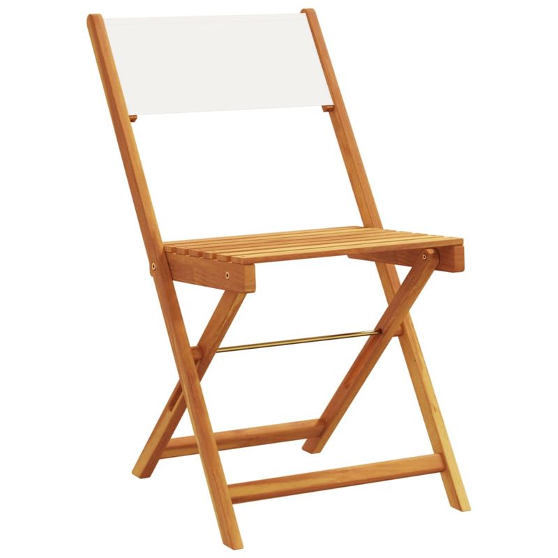 Casa si Gradina - Gradina si terasa - Mobilier exterior - Seturi mobila gradina - Set mobilier bistro, 3 piese, textil alb crem/lemn masiv - Infinity.ro