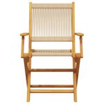 Casa si Gradina - Gradina si terasa - Mobilier exterior - Seturi mobila gradina - Set mobilier bistro, 3 piese, bej, polipropilena si lemn masiv - Infinity.ro