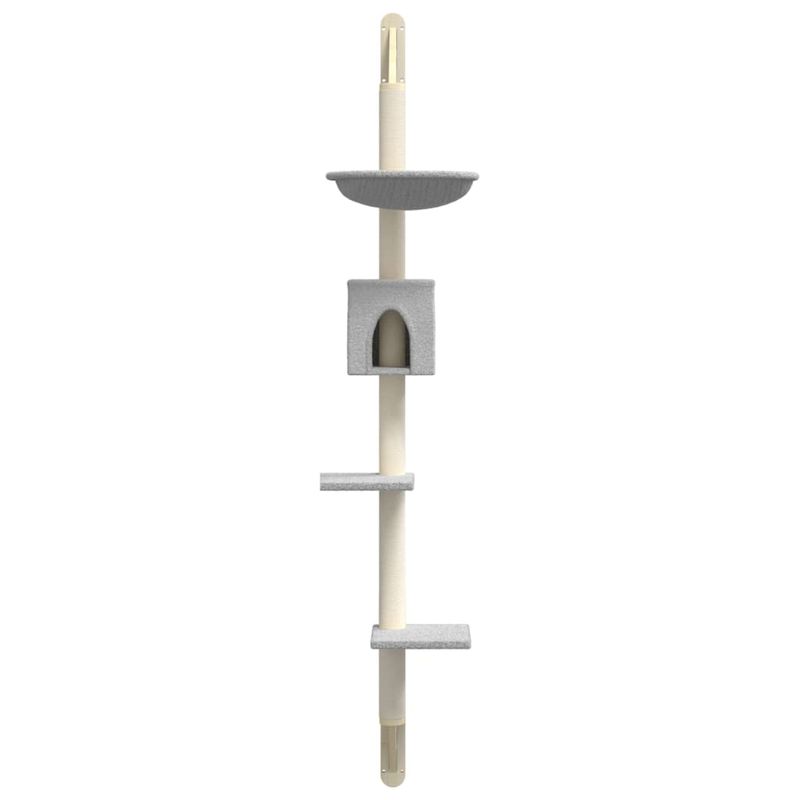 Petshop - Accesorii petshop - Jucarii animale - Ansambluri de joaca - Ansamblu pisici perete cu stalp zgariere, gri deschis, 187 cm - Infinity.ro